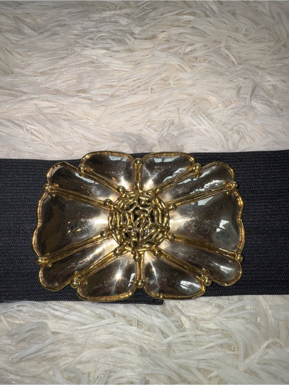 Gold/Silver Buckle Vintage Stretch Belt